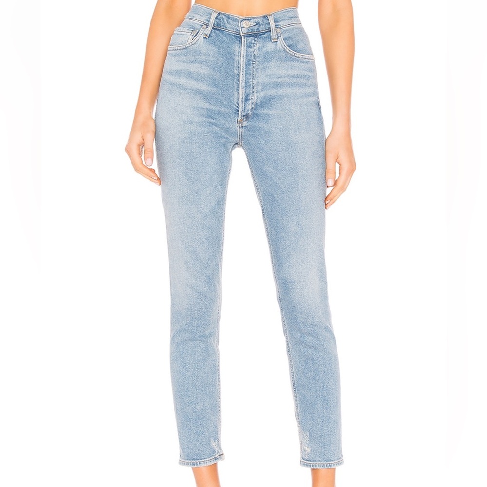 Agolde lightly worn blue jeans